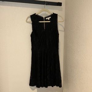Black Lace V-Neck Dress with zippered back size medium